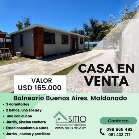 Casa en Venta en Balneario Buenos Aires, Maldonado