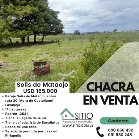 Terreno en Venta en Solís de Mataojo, Lavalleja