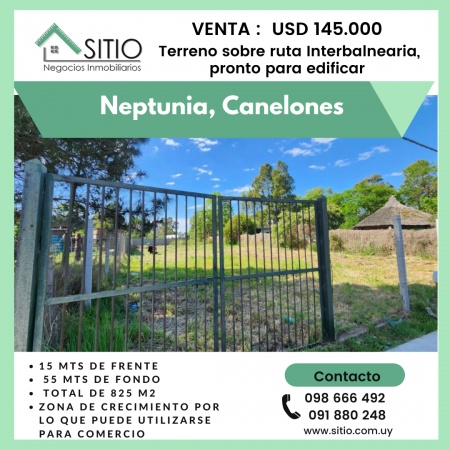 Terrenos en Venta en Neptunia, Canelones