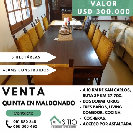 Casas en Venta en San Carlos, Maldonado