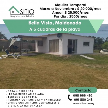 Casas en Alquiler en Bella Vista, Maldonado