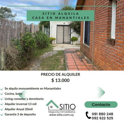 Casa en Alquiler en Manantiales, Maldonado