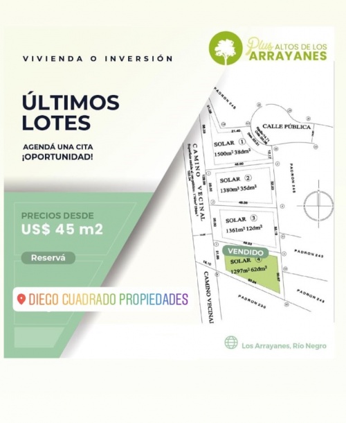 Terreno en Venta en Plus Alto de los Arrayanes, Los Arrayanes, Soriano